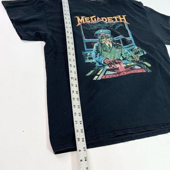 Megadeth T-Shirt Mens Large Black Heavy Cotton Crew Neck Short Sleeve Graphic - Picture 2 of 9